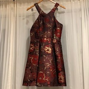 Women’s v-neck knee length dress .